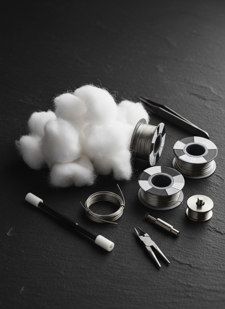 Cotton and wire kit for rebuildable atomizers